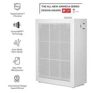 Coway Professional Air Purifier for Home, Longest Filter Life 8500 Hrs, Green True HEPA Filter, Traps 99.99% Virus & PM 0.1 Particles, Warranty 7 Years (AirMega 150 (AP-1019C))