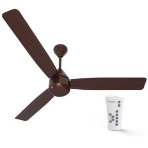 Crompton Energion Cromair 1200mm (48 inch) BLDC Antidust Ceiling Fan High Speed 5S 28W Energy Efficient with Remote (Coffee Brown), (5 Years Warranty)