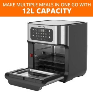 Inalsa Air Fryer Oven 12 Ltr Capacity & 1500W with Rotisserie Function|7-in-1 Air Fry,Bake,Grill,Roast,Dehydrate & Reheat Function|Digital Display|10 Preset Menu|2 Year Warranty (Aero Crisp)