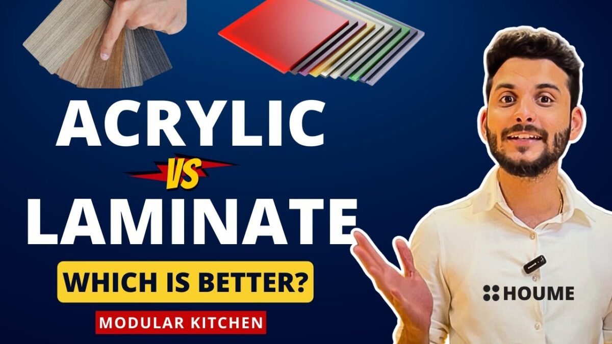 Acrylic vs Laminate - Modular Kitchen cabinet design ideas