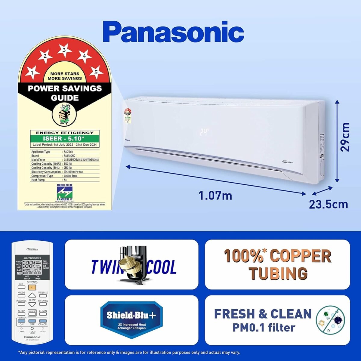 Panasonic-1.5-Ton-5-Star-Wi-Fi-Inverter-Smart-Split-AC-Copper-Condenser-7-in-1-Convertible-with-additional-AI-Mode-4-Way-Swing-PM-0.1-Air-Purification-Filter