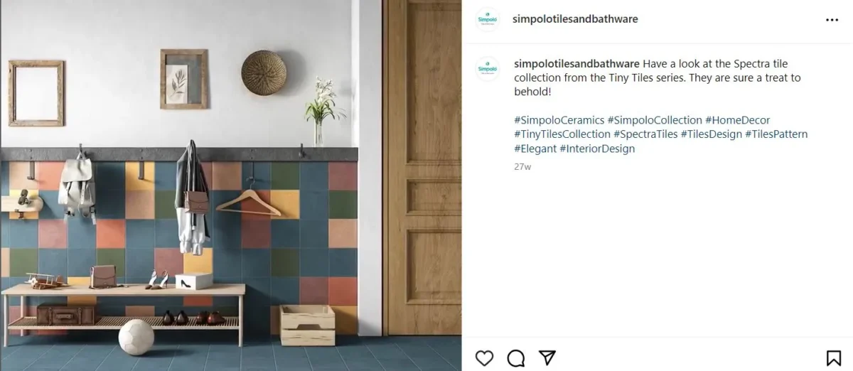 "Simpolo's luxurious range of tiles adding elegance to living spaces."