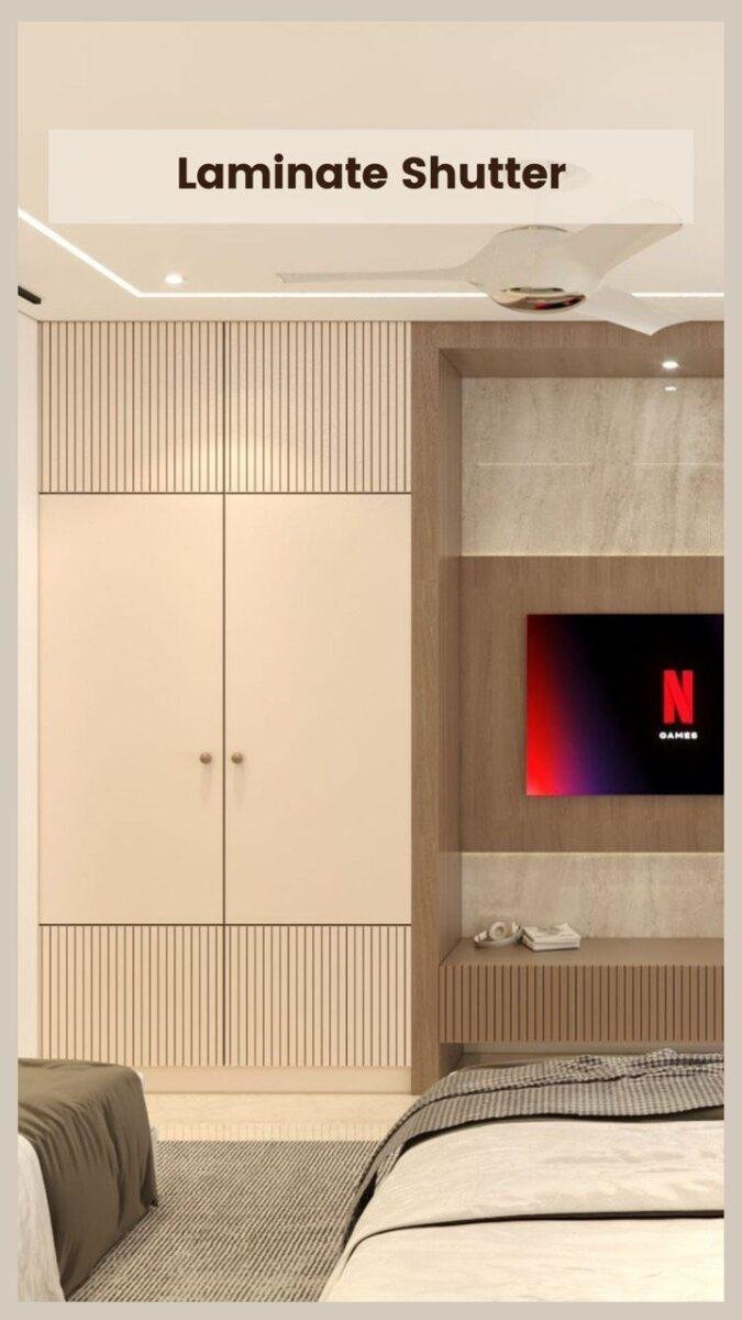 Wardrobe shutter,shutter wardrobe doors,shutters for wardrobe doors,glass profile shutter wardrobe,cane wardrobe shutters HoumeIndia