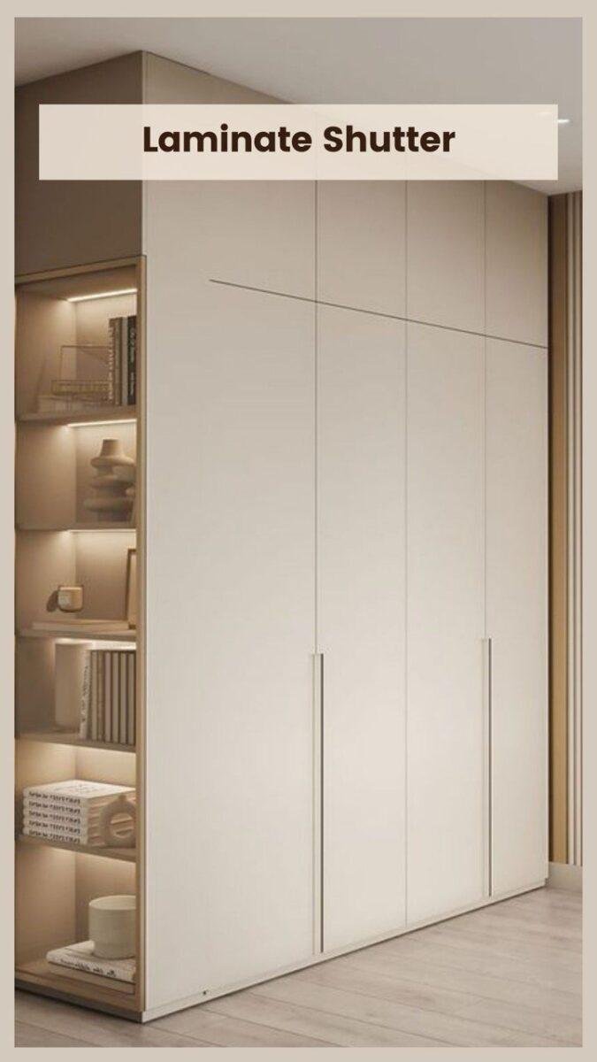 Wardrobe shutter,shutter wardrobe doors,shutters for wardrobe doors,glass profile shutter wardrobe,cane wardrobe shutters HoumeIndia