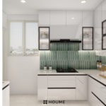 White kitchen with a green backsplash — photo 2