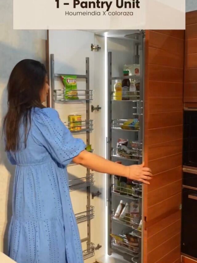 Must-Have Accessories for 2024,Pantry Powerhouse,pantery organizing,rollingshutter,GTPT Unit,Samrt Knif and Spaice Storage,wine rack HoumeIndia