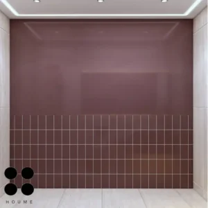 Modern bathroom interior featuring white cabinets with black countertops, chrome hardware, and black framed rectangular mirrors above the sinks. Text overlay: Houme India - Interior Design Ideas. D