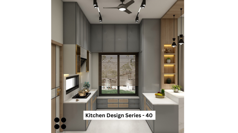 HoumeIndia's Kitchen Design Series 40 featuring a sleek L-shaped layout with ample storage.