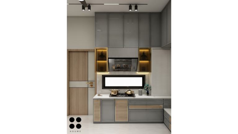 HoumeIndia's Kitchen Design Series 40 featuring a sleek L-shaped layout with ample storage. C