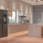 Warm neutral kitchen with island in Bengaluru — photo 2