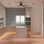 Warm neutral kitchen with island in Bengaluru — photo 3