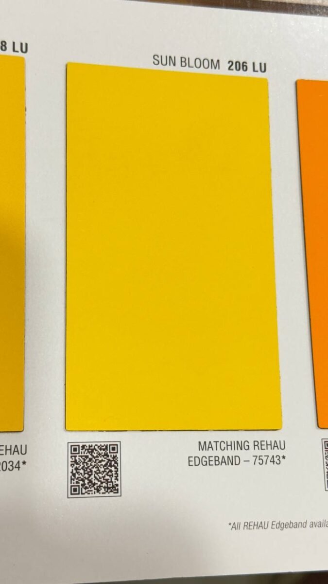 Colour - Yellow Acrylic - 1MM Brand - Century Laminates CODE - SUN BLOOM 206 LU