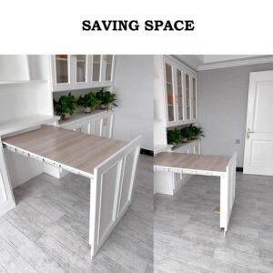 uyoyous 50 Inch Table Slide Hardware Mount Aluminum Full Extension Folding Drawer Slide Adjustable Width and Length Heavy Duty Furniture Slides with Rigid Wheels