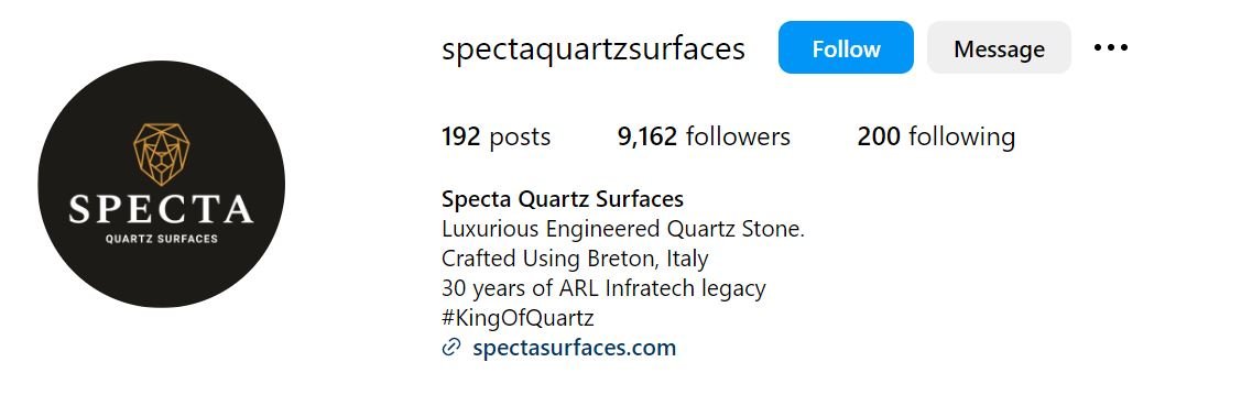 Specta Quartz Surfaces Luxurious Engineered Quartz Stone. Crafted Using Breton, Italy 30 years of ARL Infratech legacy #KingOfQuartz