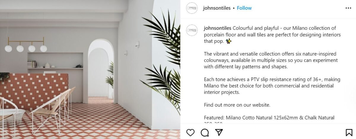 Colourful and playful - our Milano collection of porcelain floor and wall tiles are perfect for designing interiors that pop. ✨