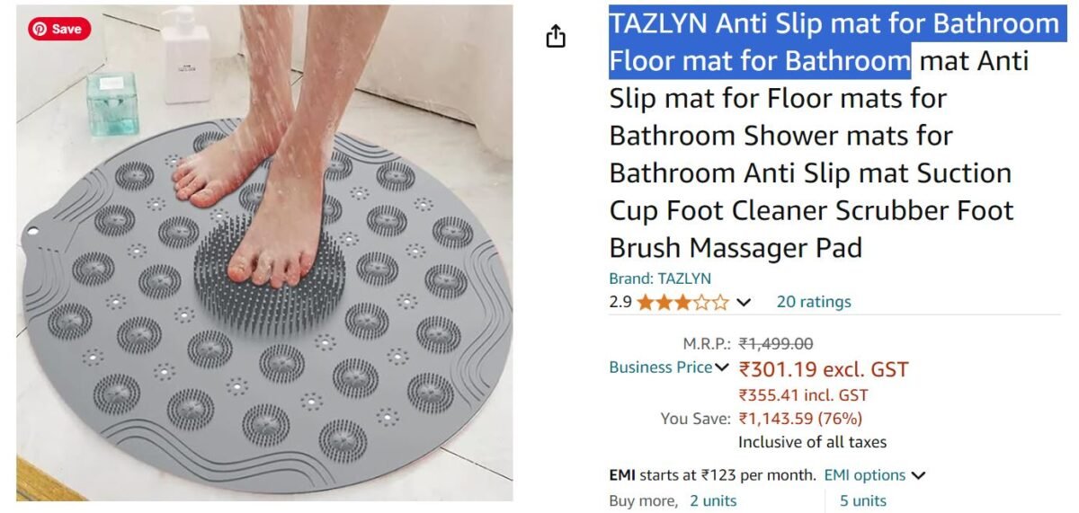 AZLYN Anti Slip mat for Bathroom Floor mat for Bathroom mat Anti Slip mat