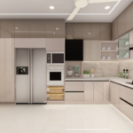 White and warm-grey kitchen in Bengaluru — photo 2
