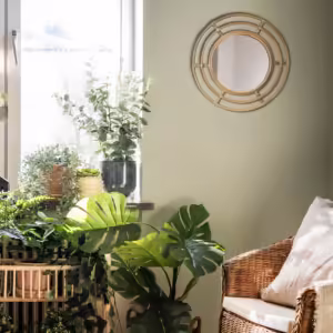 BUSKBO Mirror, rattan, 42 cm (16 1/2 ")