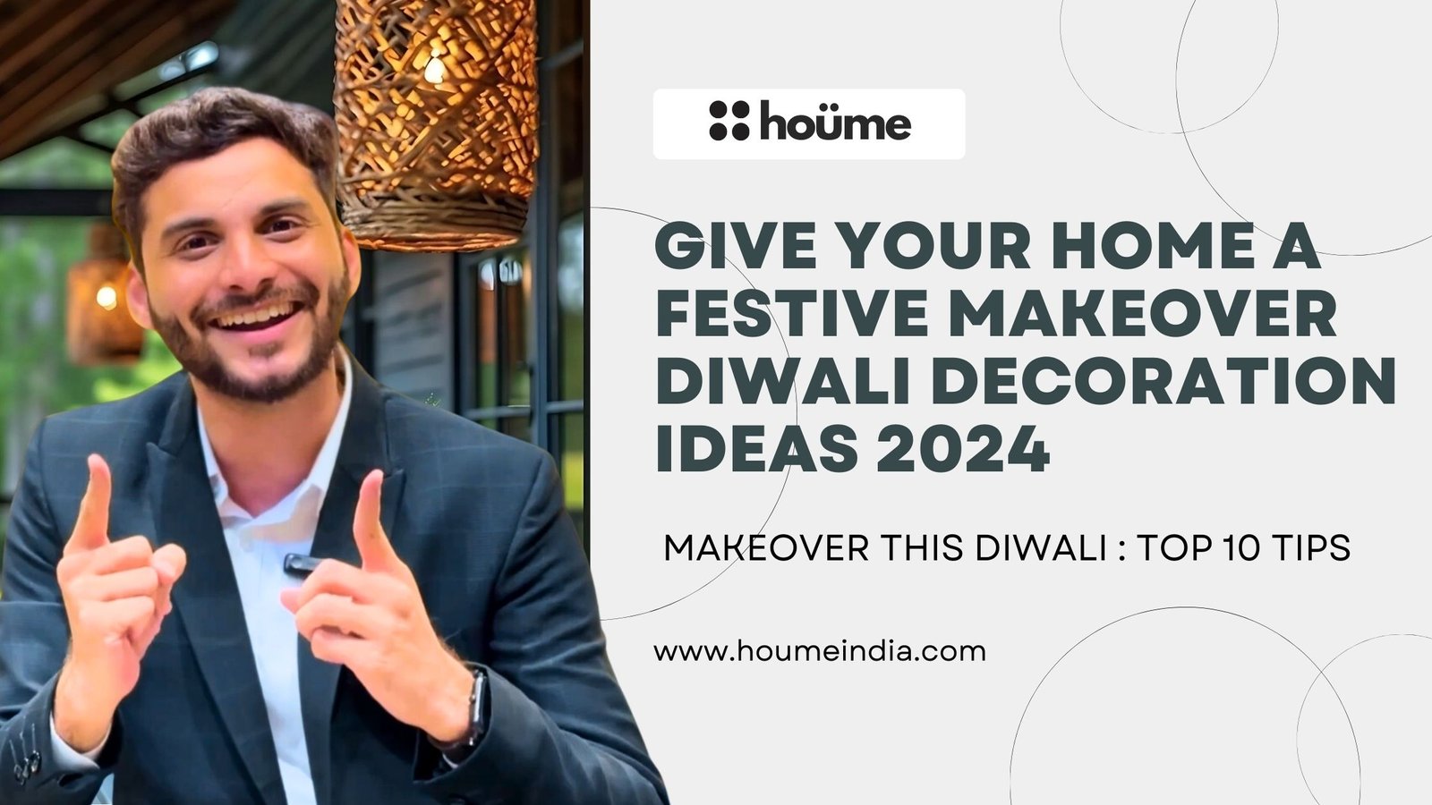 A festive Diwali lantern illuminating a beautifully decorated home interior.