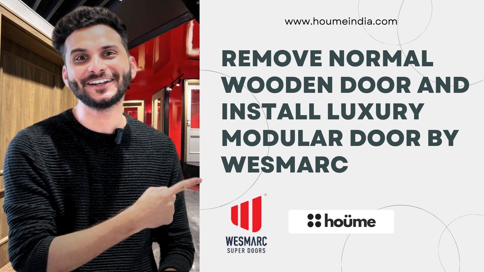 A modern home showcasing sleek, grey modular doors from Wesmarc Super Doors.