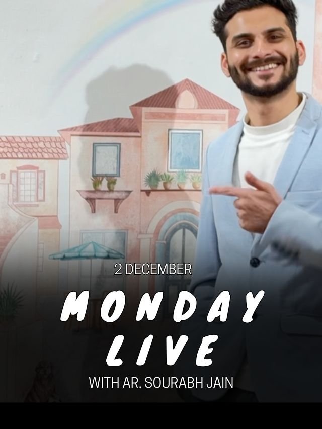 A promotional graphic for a live session with architect Sourabh Jain on December 2nd.