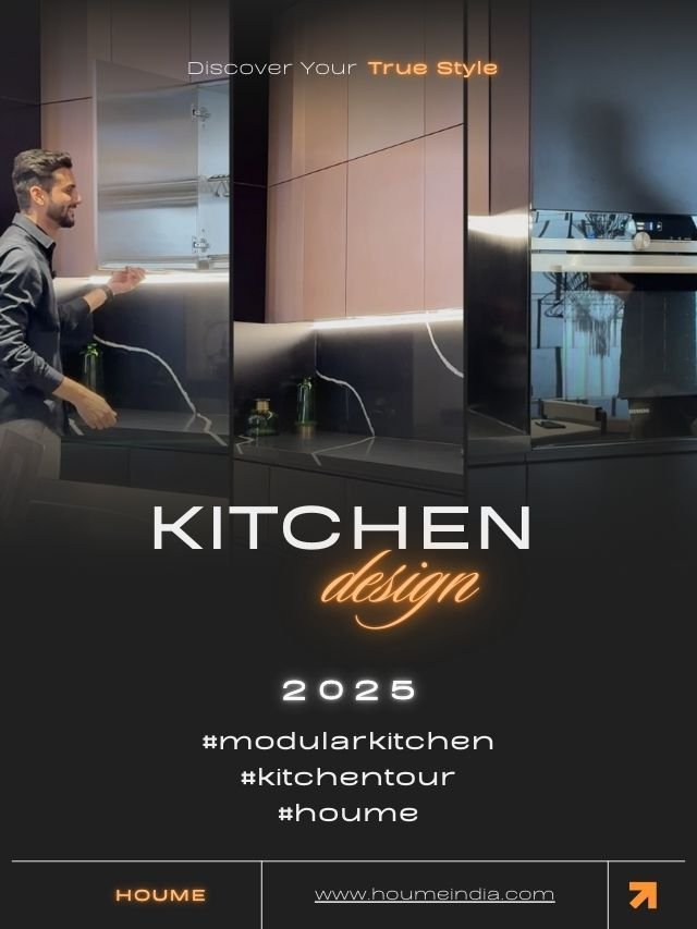 A sleek and modern stainless steel modular kitchen with integrated appliances and ample counter space.