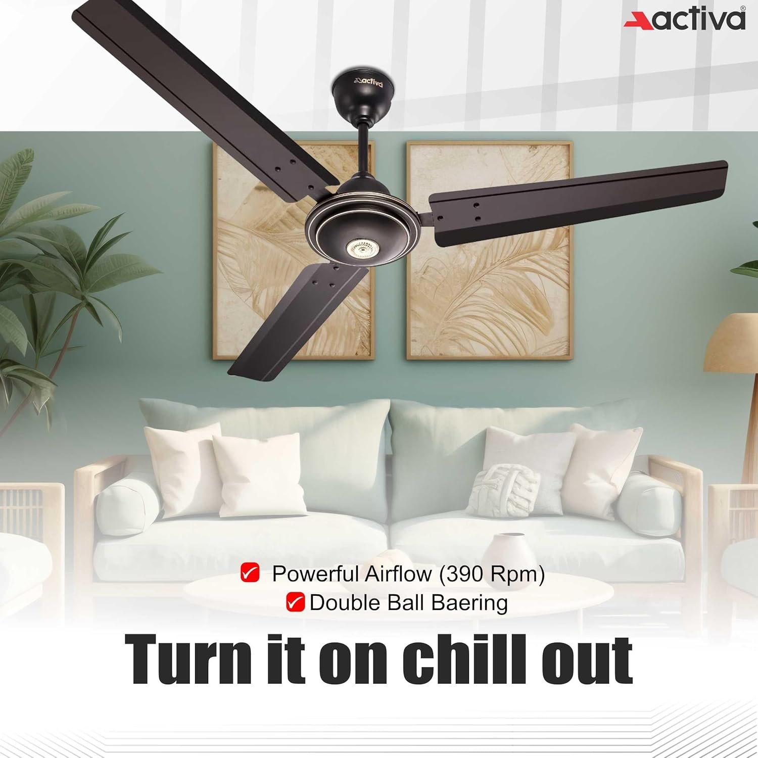 Activa Apsara 1200mm Ceiling Fan product image. Activa Apsara 1200mm Ceiling Fan feature 2