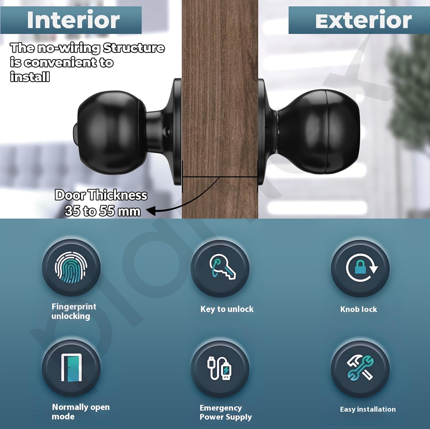 Fingerprint sensor detail on the Plantex lock. Plantex Aluminium Smart Door Lock - Fingerprint Sensor