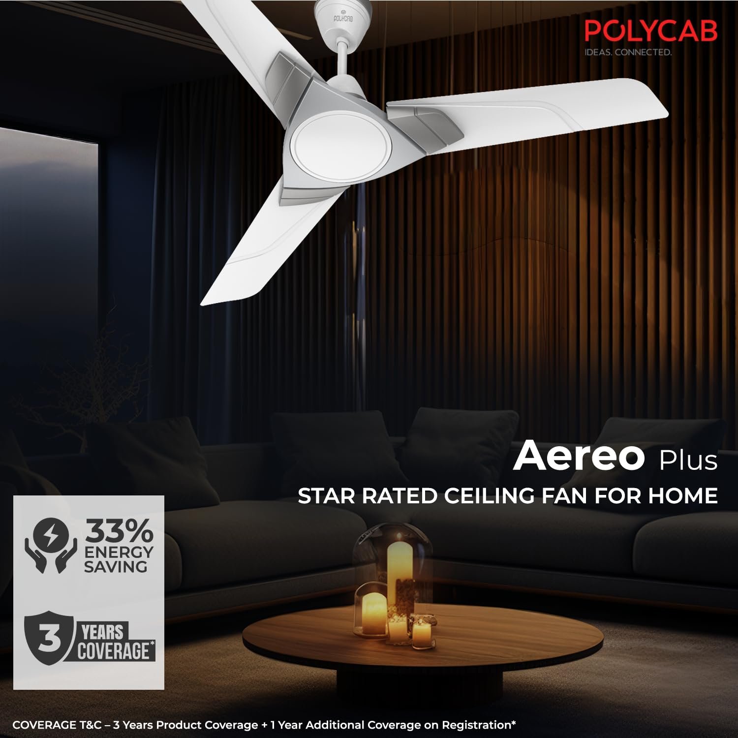 Polycab Aereo Plus Star Rated 1200mm product image. Polycab Aereo Plus Star Rated 1200mm
