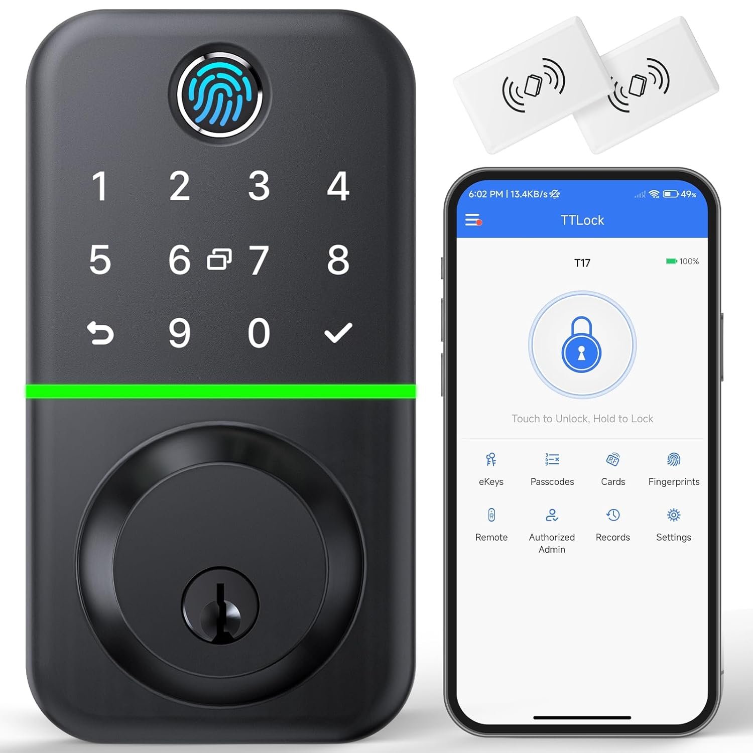 Smart Door Lock Deadbolt with Keypad product image. Smart Door Lock Deadbolt + Keypad