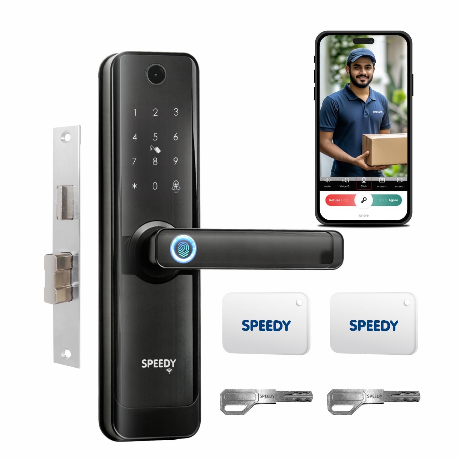 Speedy Atom-i WiFi Smart Door Lock product image. Speedy Atom-i WiFi Smart Door Lock