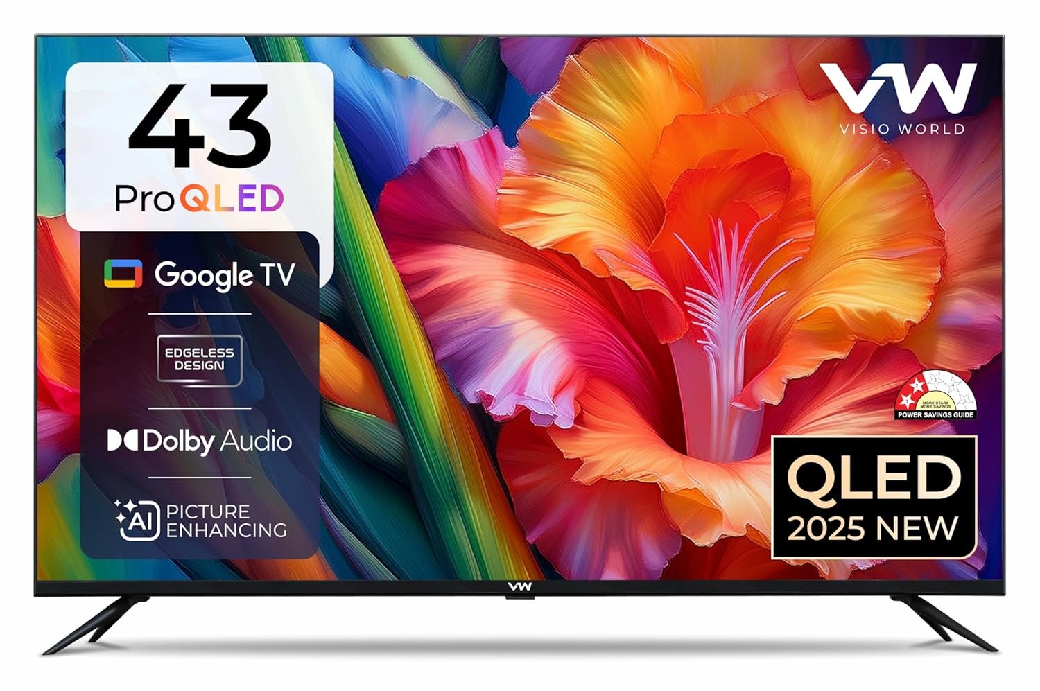 VW 109 cm Pro Series QLED Google TV product image. VW 109 cm Pro Series QLED Google TV (VW43GQ1)