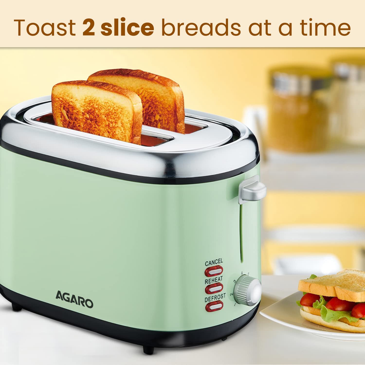 AGARO Royal 2-Slice with toast.