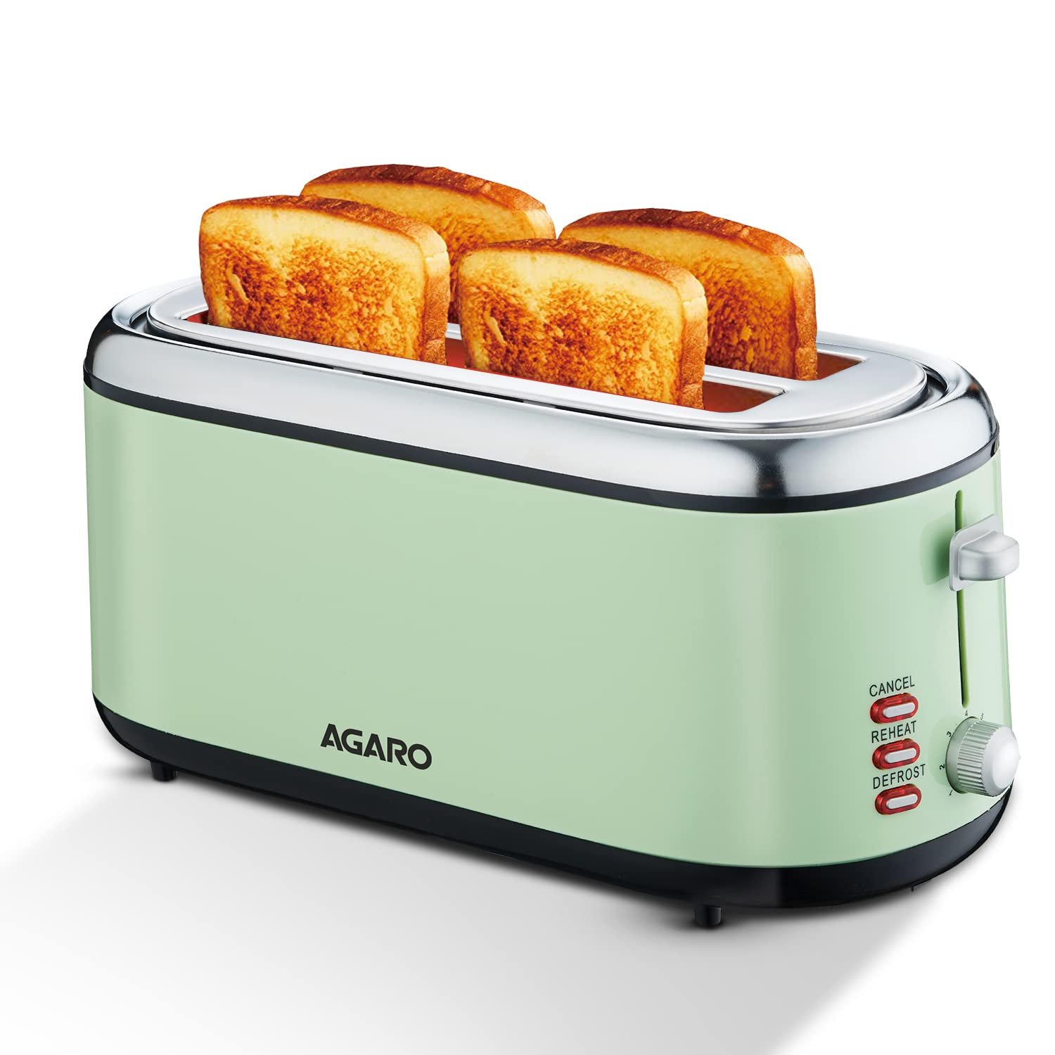 AGARO Royal 4-Slice 1450W Stainless Steel product image. AGARO Royal 4-Slice 1450W Stainless Steel