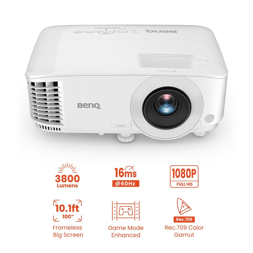 A bright, clear image from the BenQ TH575 in a room with some ambient light. BenQ TH575 Full HD Projector - Bright Image