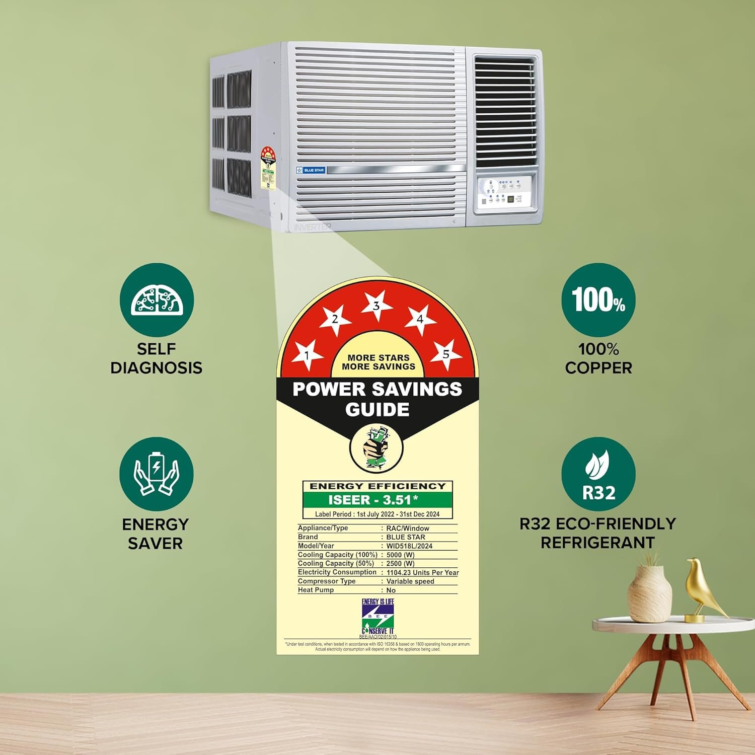 Blue Star 1.5 Ton, 5 Star Inverter (WID/WIE518L) - Jethalal