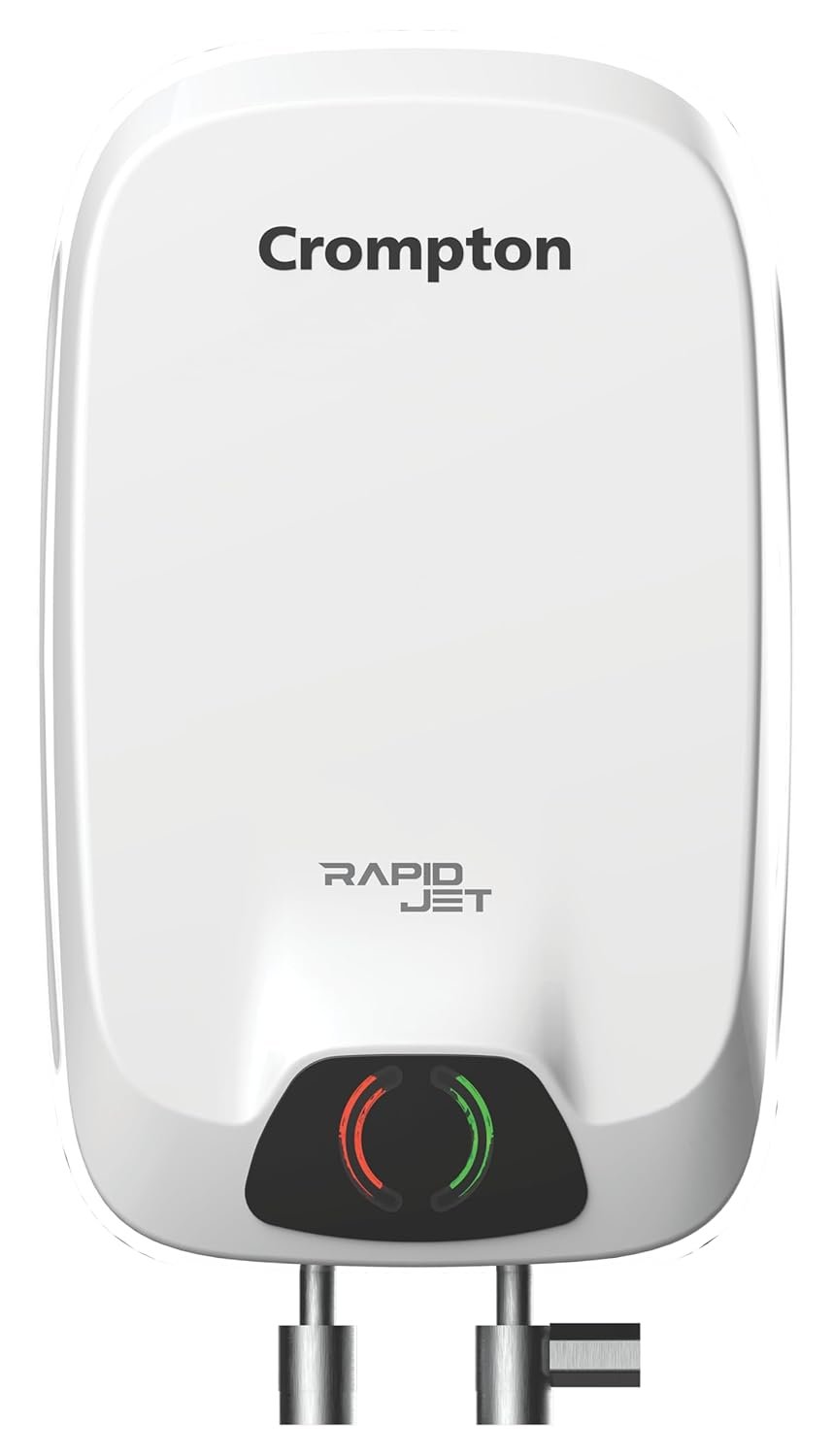 Crompton Rapid Jet 3-Litre Instant WH geyser review by HoumeIndia, highlighting product price and top picks.