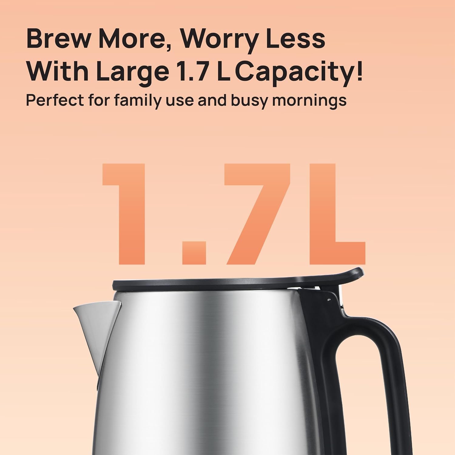 Hand safely touching the cool-touch exterior of the Havells kettle.