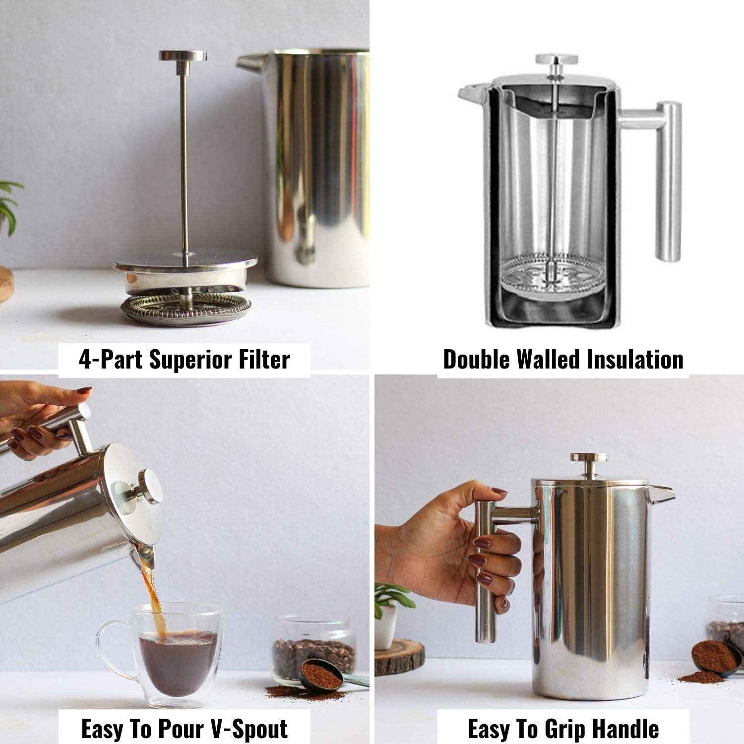 InstaCuppa French Press Coffee Maker product image. InstaCuppa French Press Coffee Maker