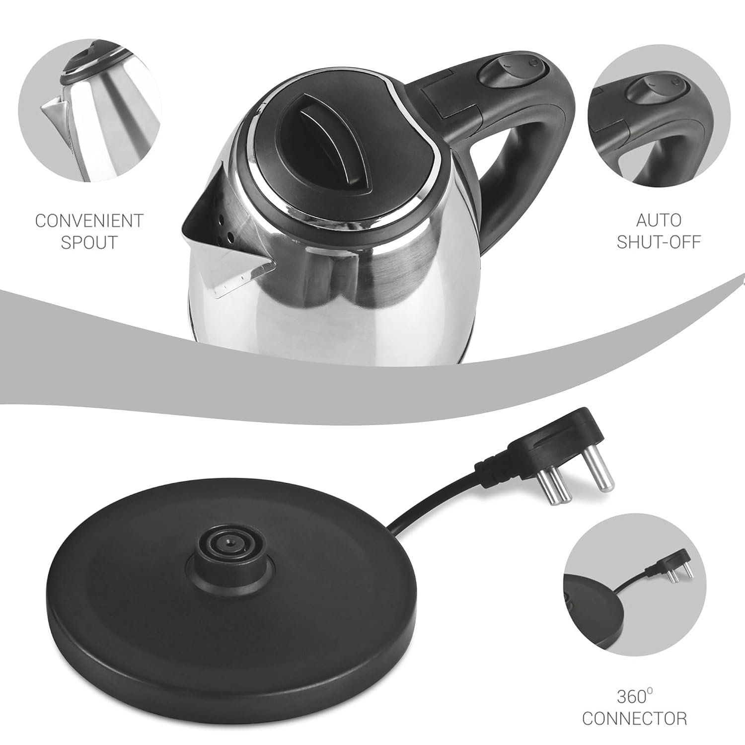 Top view showing the lid and handle of the Milton kettle.