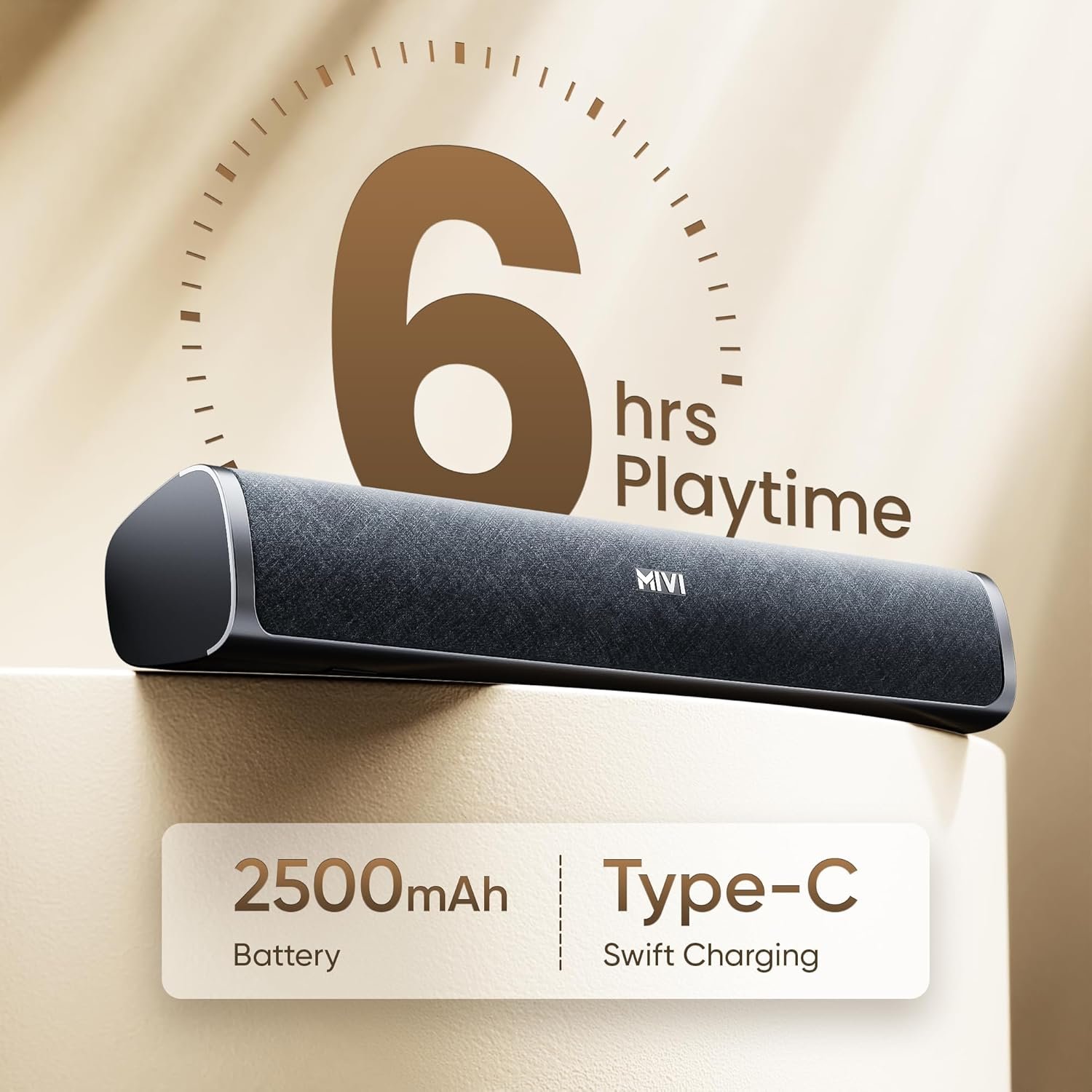 Product image of Mivi Fort Q26 2.0 Channel Bluetooth Soundbar. Mivi Fort Q26 2.0 Channel Bluetooth Soundbar