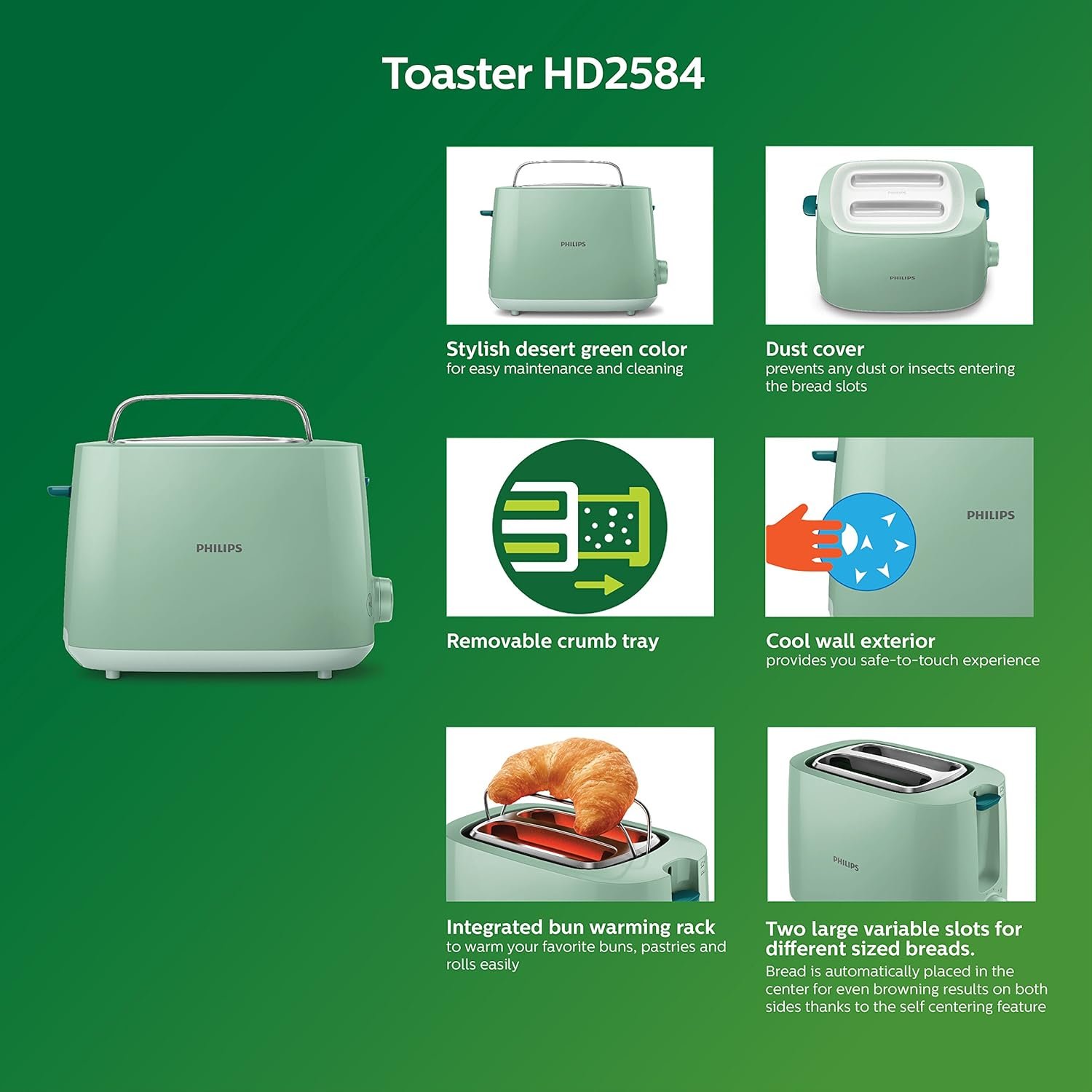 Philips HD2584/60 toaster bun warmer.