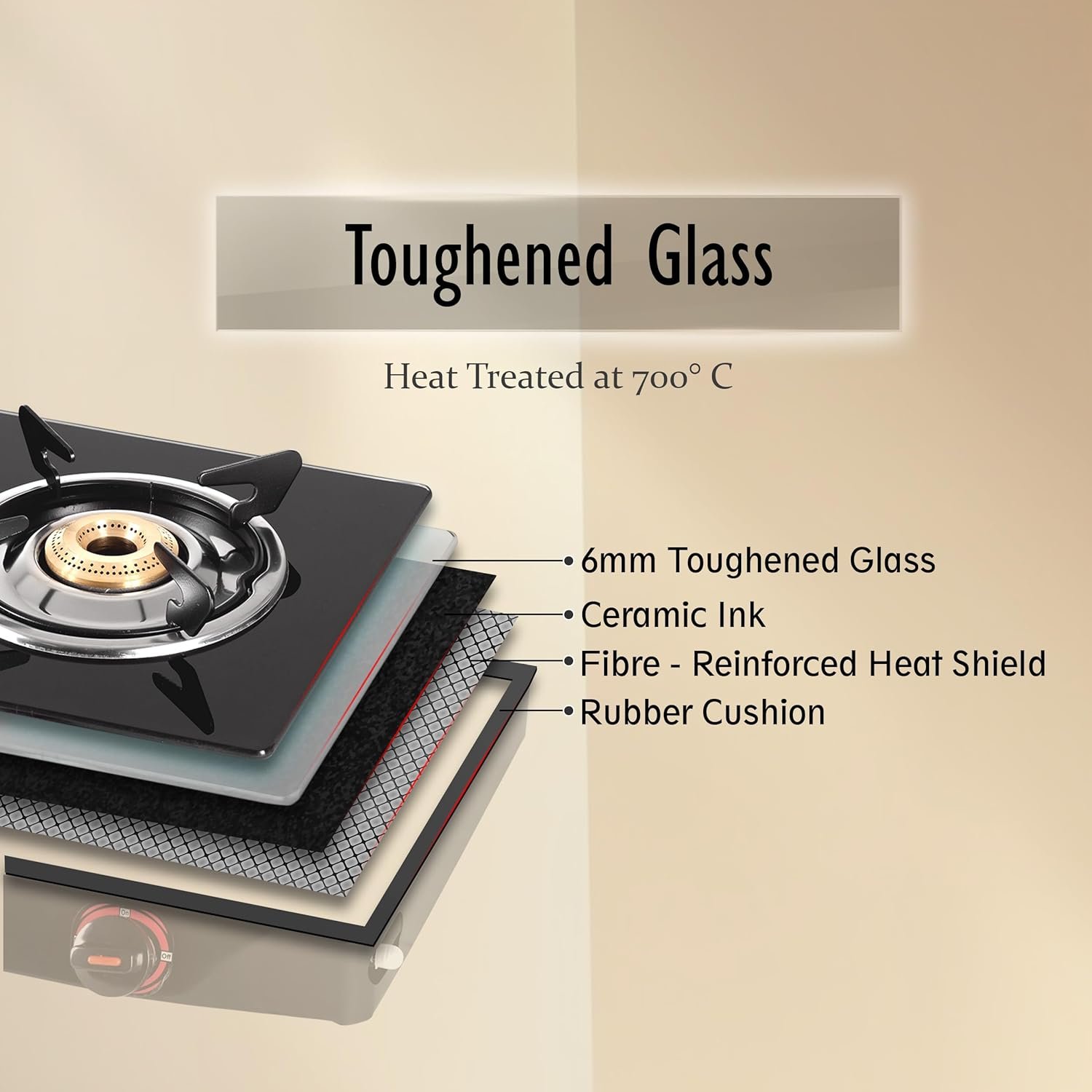 The Pigeon Aster stove on a typical kitchen counter.