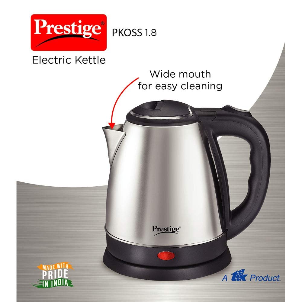 The single-touch lid opening mechanism of the Prestige kettle.