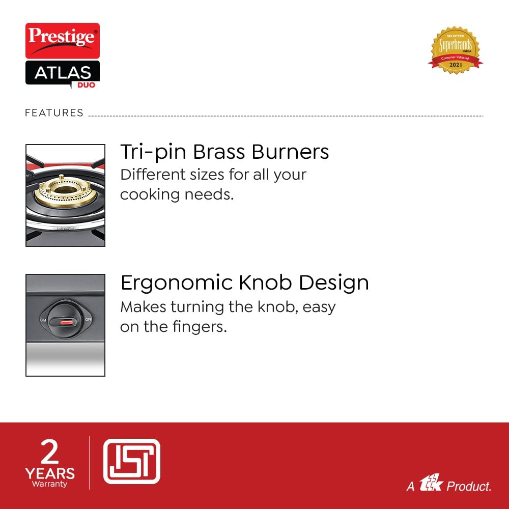 The spill-guard design feature of the Prestige stove top.