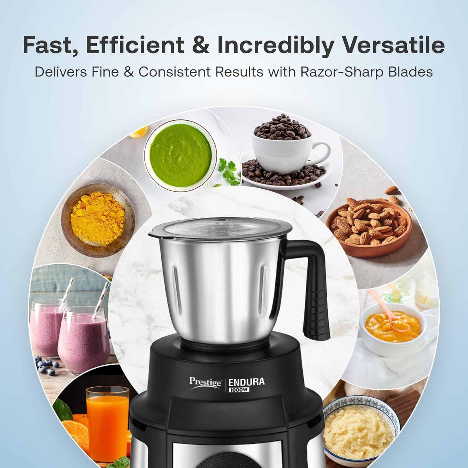 Prestige Endura 1000W (6 Jars) - Jethalal - Powerful Base