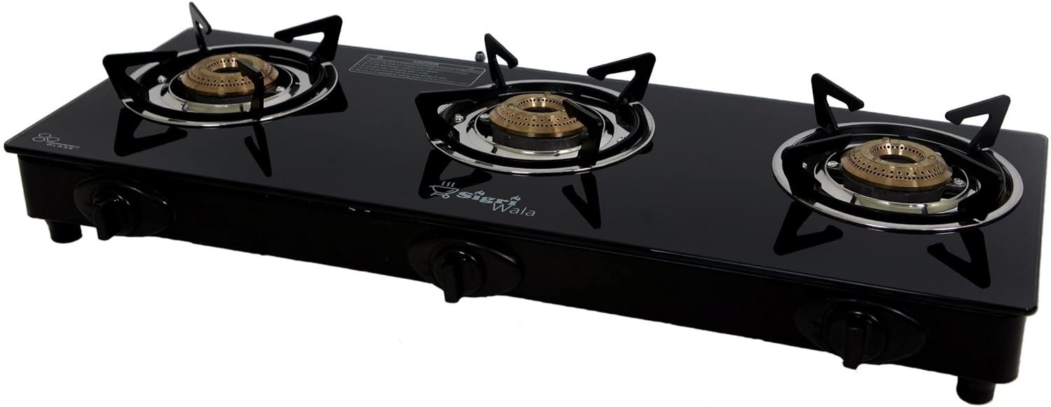 SigriWala 3-Burner Auto-Ignition Gas Stove.