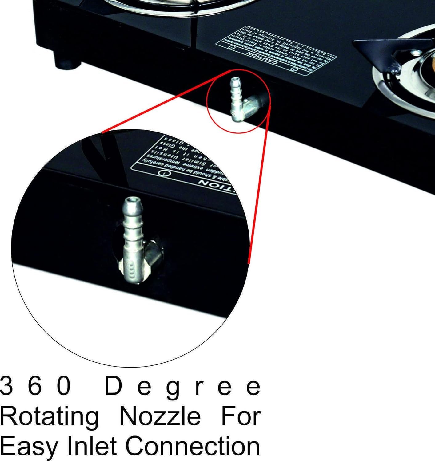 The three brass burners of the SigriWala stove.