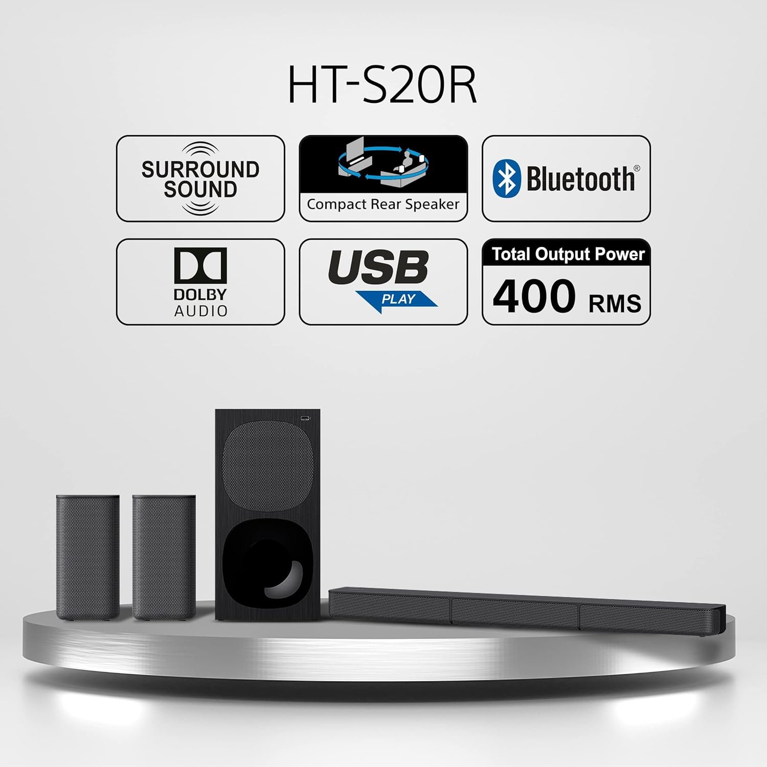 Product image of Sony HT-S20R (400W, 5.1 CH). Sony HT-S20R (400W, 5.1 CH)