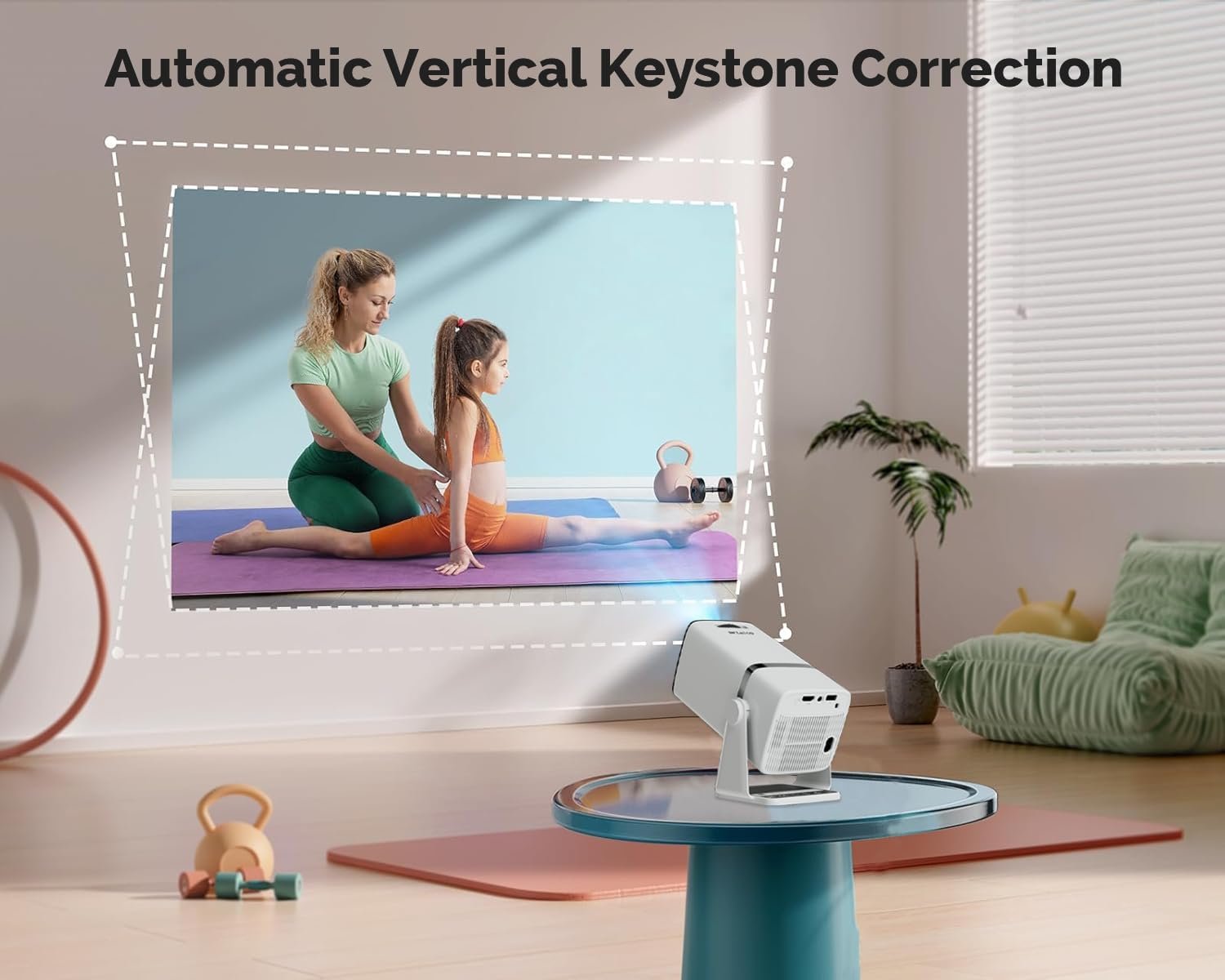 The Android 13 operating system interface on the WZATCO projector. WZATCO Yuva Go Android 13 Projector - Android 13 OS